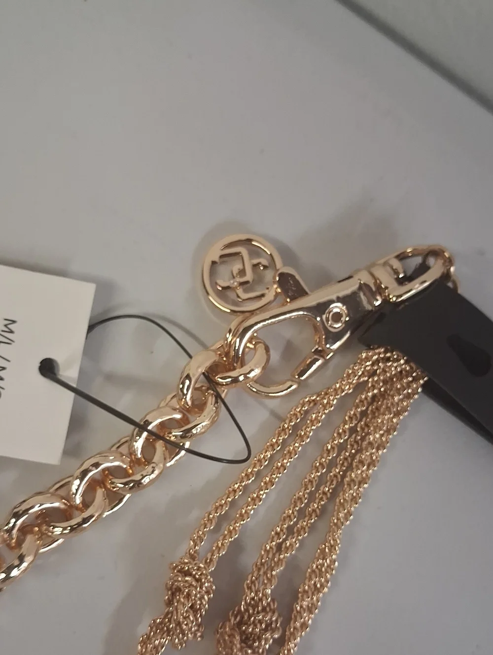 NWT Womens Chico's Gold Multi-Strand Belt Chain Sz. M/L